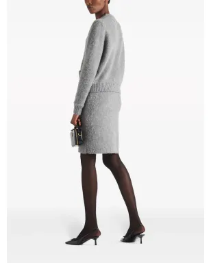 Prada クリスタルボタン付きカシミアカーディガン - グレー - サムネイル3