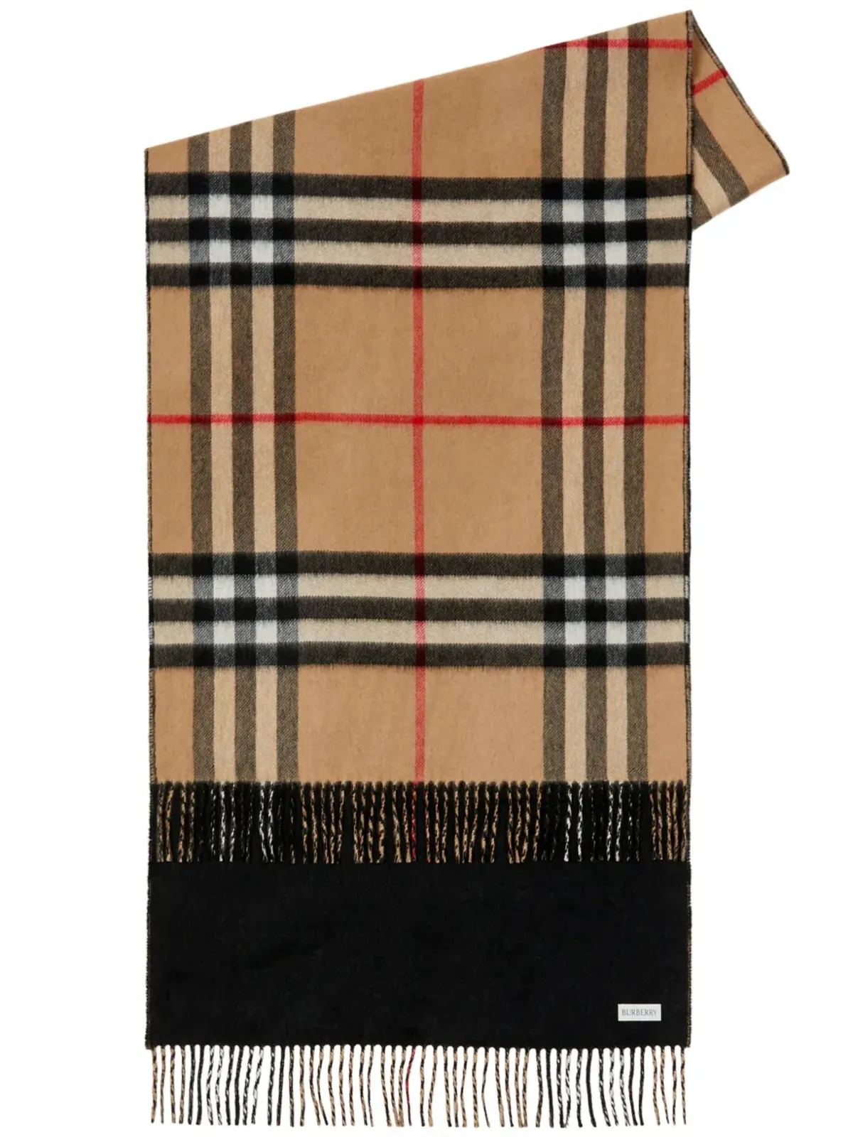 Burberry チェック柄カシミヤ リバーシブル スカーフ - 画像1