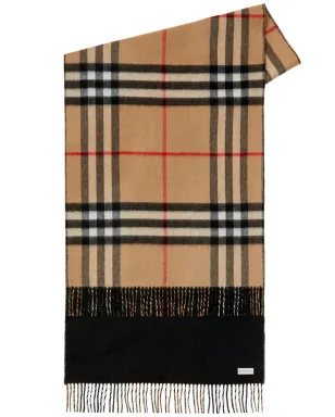 Burberry チェック柄カシミヤ リバーシブル スカーフ - サムネイル1