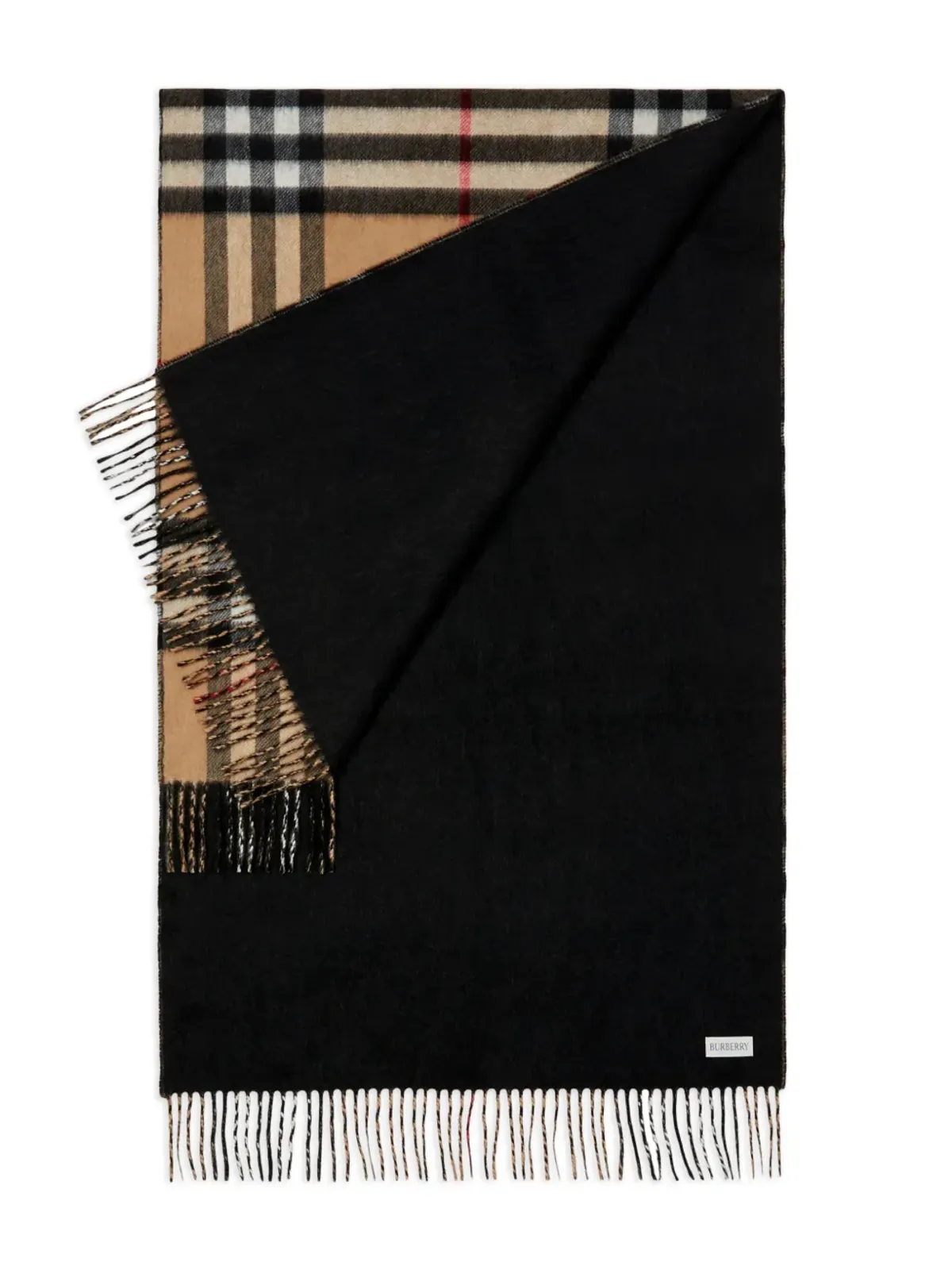 Burberry チェック柄カシミヤ リバーシブル スカーフ - 画像2