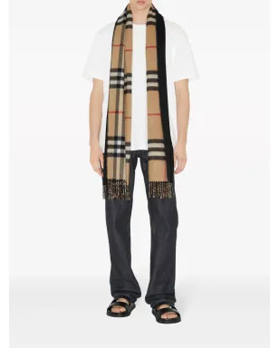 Burberry チェック柄カシミヤ リバーシブル スカーフ - サムネイル4