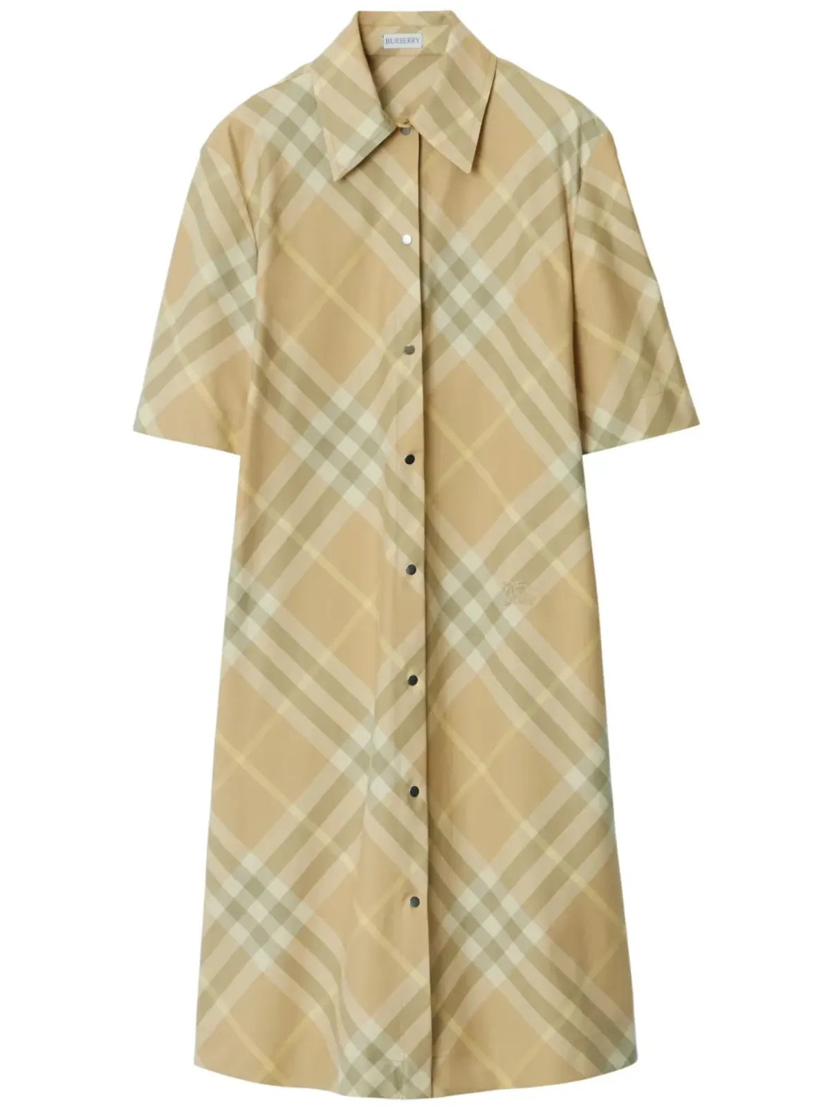 Burberry ビンテージ チェック柄 コットン シャツドレス - ベージュ系 - 画像1