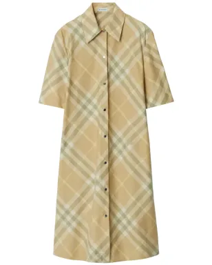 Burberry ビンテージ チェック柄 コットン シャツドレス - ベージュ系 - サムネイル1