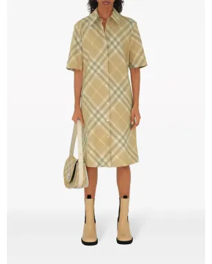 Burberry ビンテージ チェック柄 コットン シャツドレス - ベージュ系 - サムネイル2