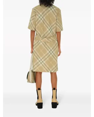 Burberry ビンテージ チェック柄 コットン シャツドレス - ベージュ系 - サムネイル4