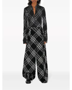 Burberry ビンテージ チェック柄 ウールパンツ - ブラック - サムネイル2
