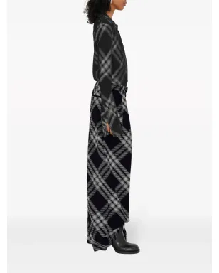 Burberry ビンテージ チェック柄 ウールパンツ - ブラック - サムネイル3