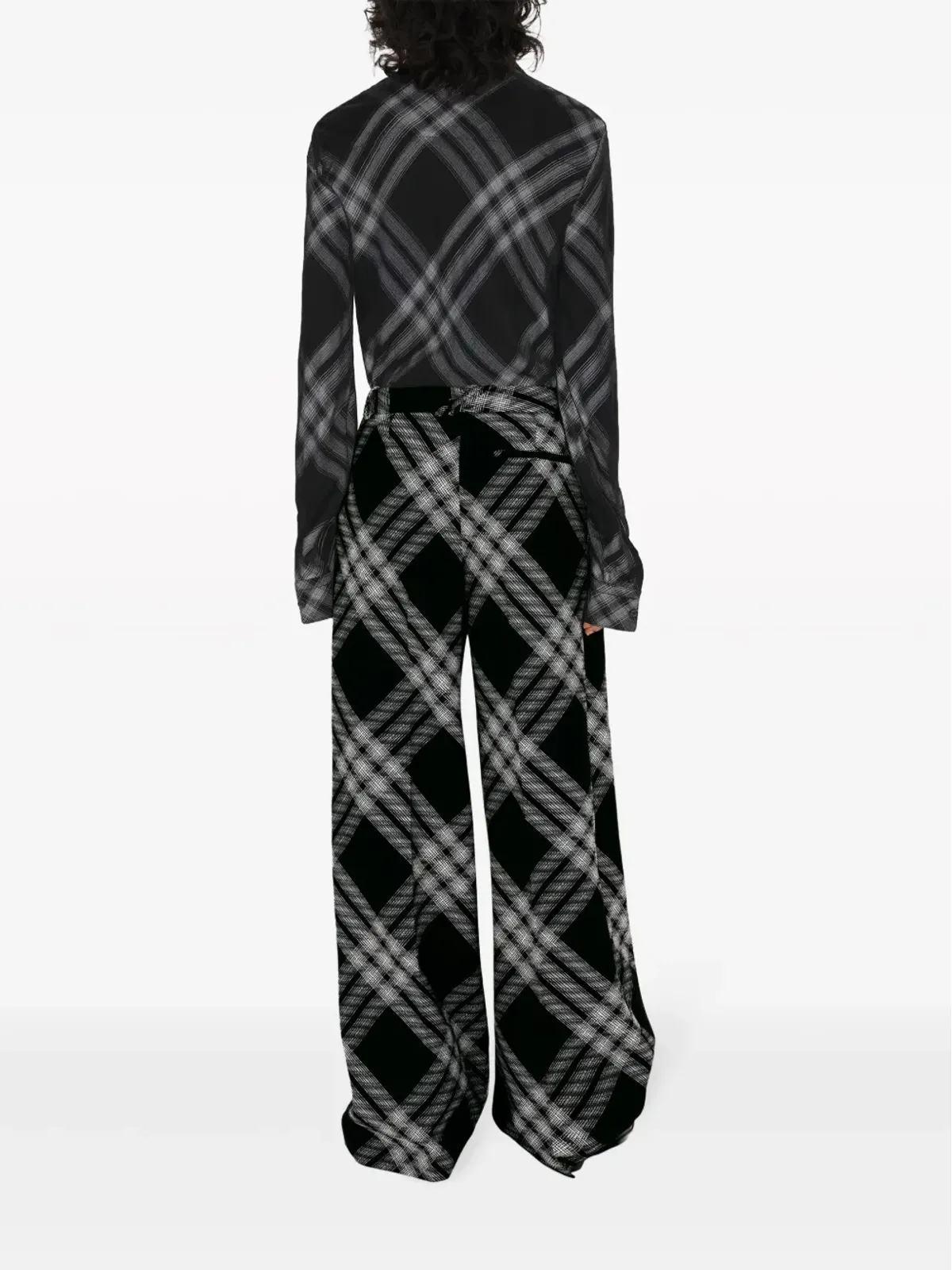 Burberry ビンテージ チェック柄 ウールパンツ - ブラック - 画像4