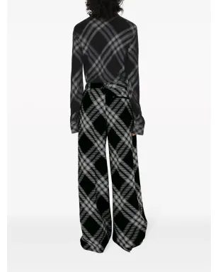 Burberry ビンテージ チェック柄 ウールパンツ - ブラック - サムネイル4