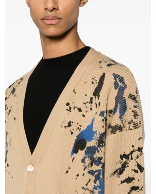 Moschino ペイントスプラター ウール カーディガン ブラウン - サムネイル5