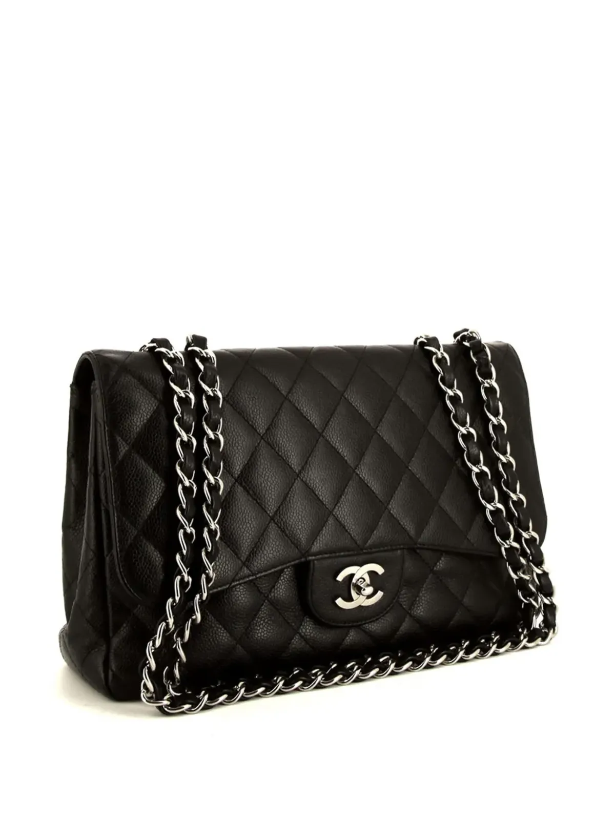CHANEL ビンテージ 2007 ジャンボ ティムレス ショルダーバッグ - ブラック - 画像2