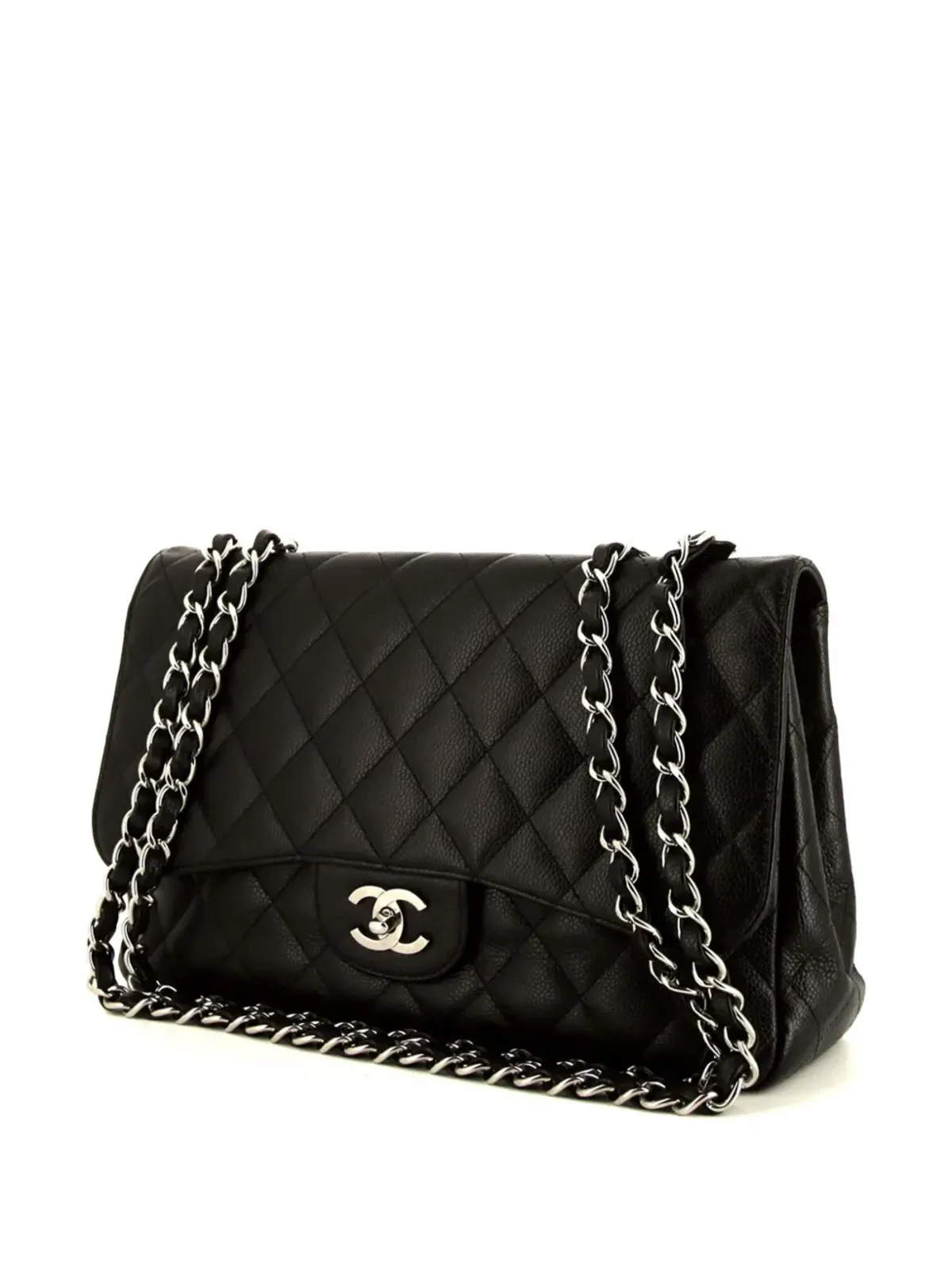 CHANEL ビンテージ 2007 ジャンボ ティムレス ショルダーバッグ - ブラック - 画像4