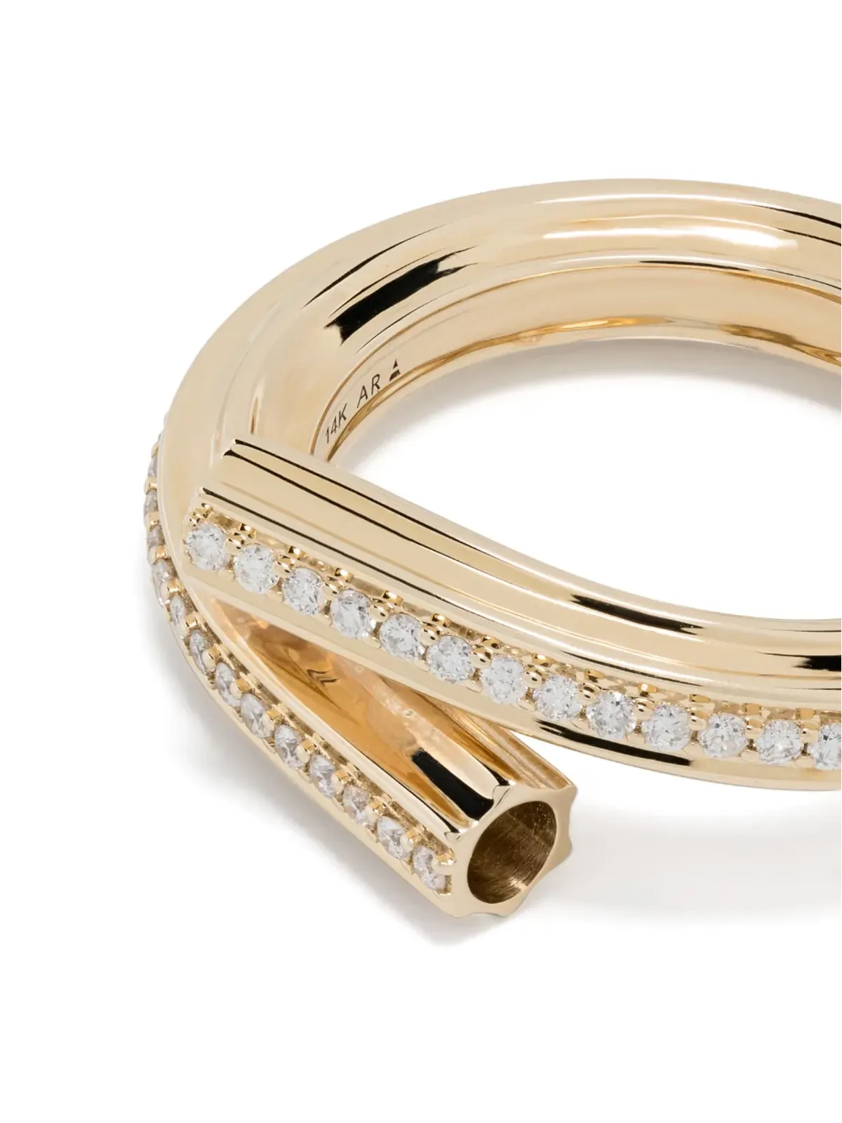 Adina Reyter 14K イエローゴールド ダイヤモンド マカロニエターニティリング - 画像4