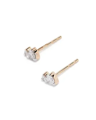 Adina Reyter アミーゴス ポストスタッド ピアス 14K イエローゴールド ダイヤモンド - サムネイル4