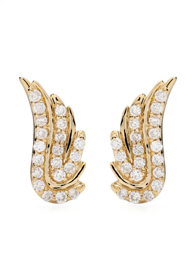 Adina Reyter Adina Reyter 14kt イエローゴールド ウィング ダイヤモンド スタッド ピアスの商品画像