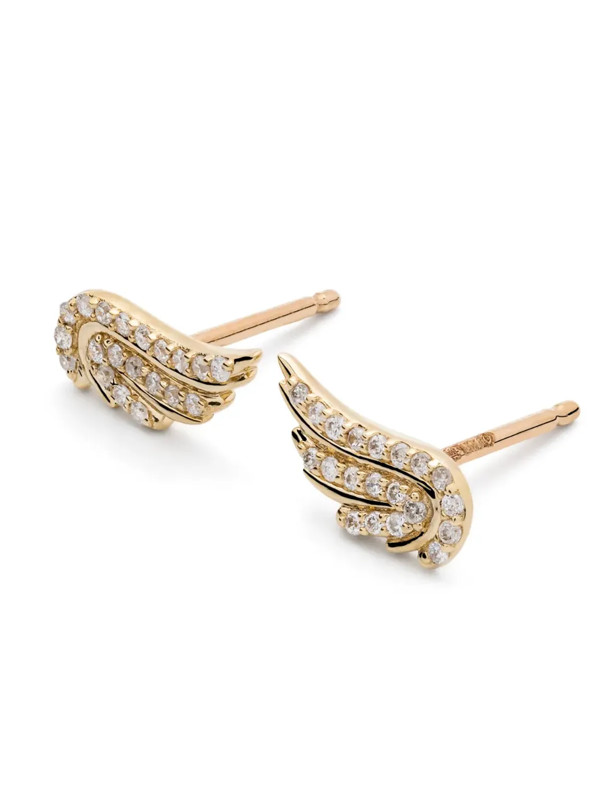 Adina Reyter 14kt イエローゴールド ウィング ダイヤモンド スタッド ピアス - 画像3