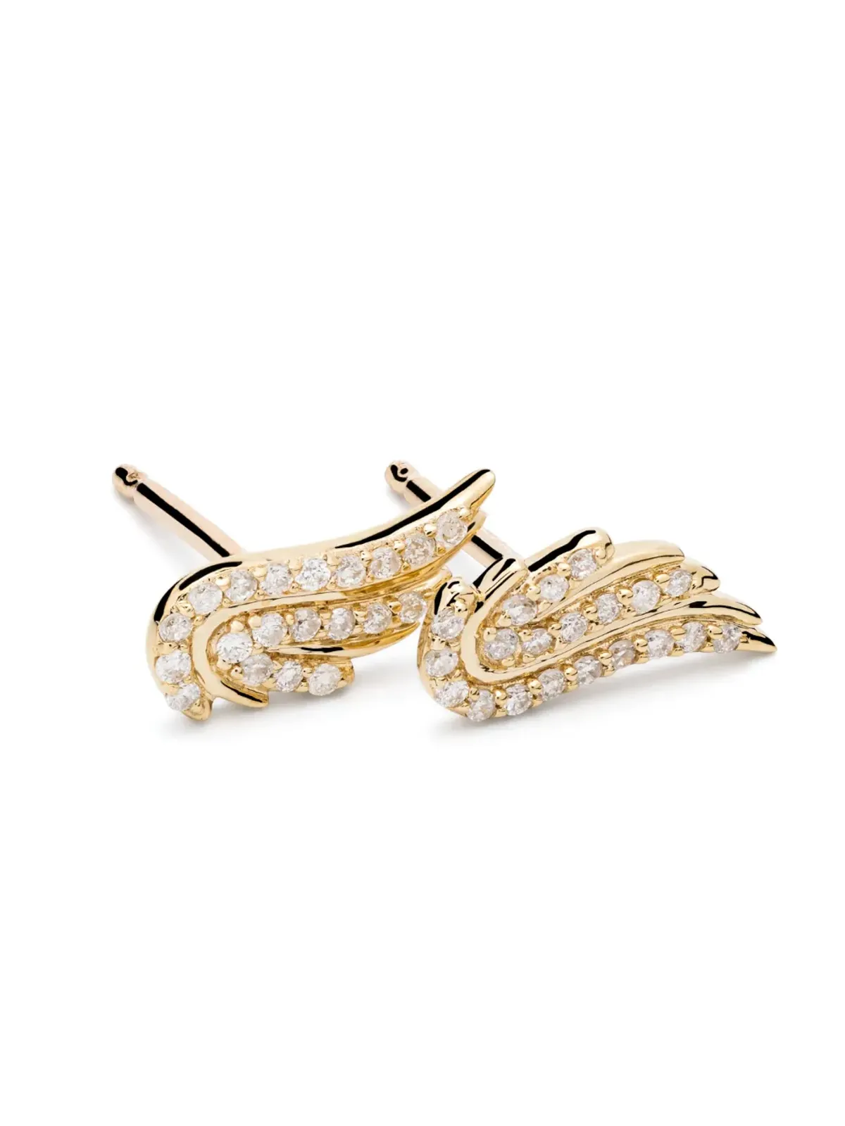 Adina Reyter 14kt イエローゴールド ウィング ダイヤモンド スタッド ピアス - 画像4