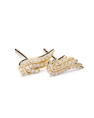 Adina Reyter 14kt イエローゴールド ウィング ダイヤモンド スタッド ピアス - サムネイル4