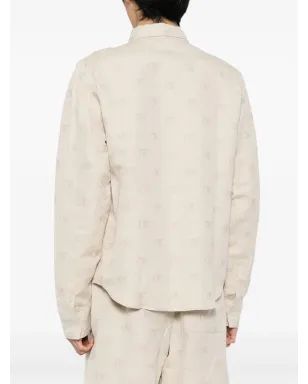 Off-White ロゴジャカード コットンリネン シャツ - サムネイル4