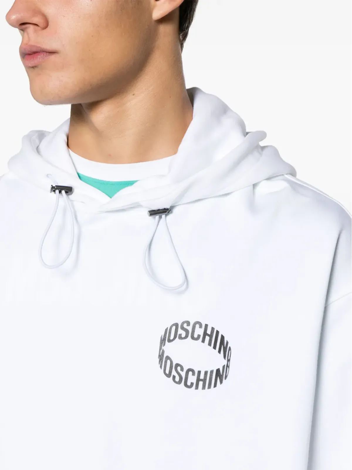 Moschino ロゴアップリケ入り オーガニックコットン スウェットシャツ - ホワイト - 画像5