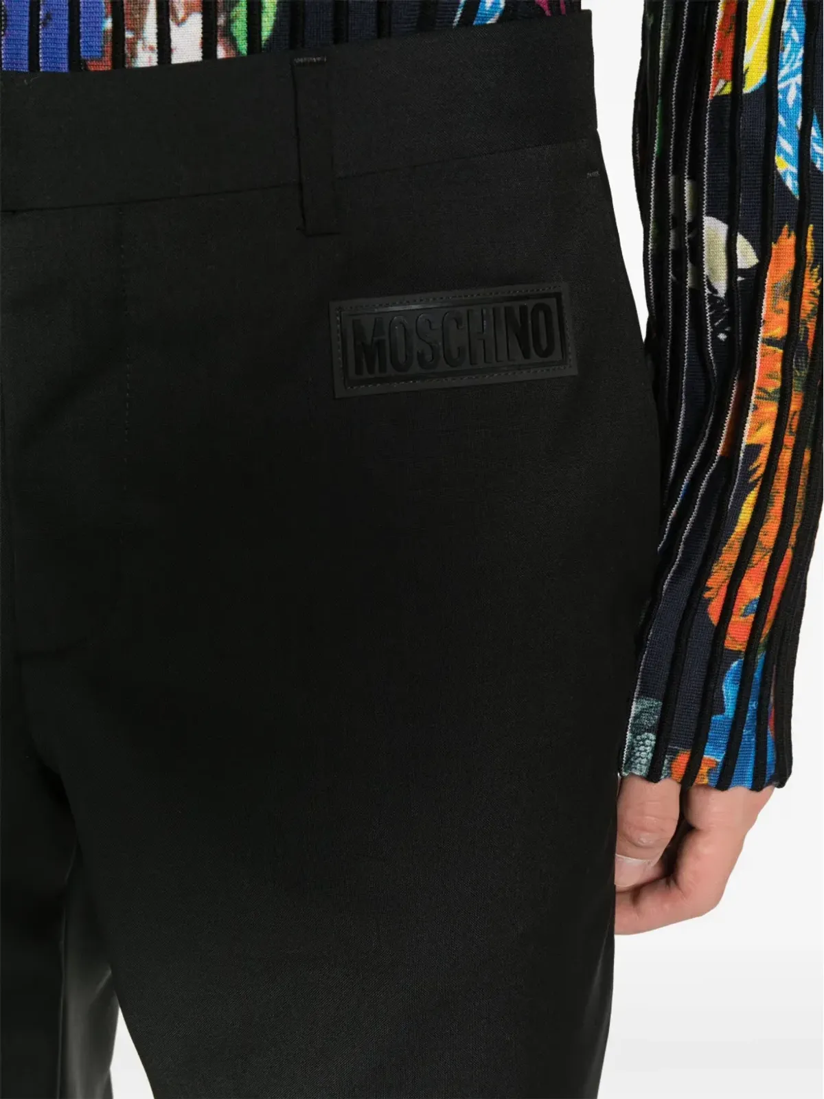 Moschino ラバー加工ロゴ テーラードパンツ - 画像5