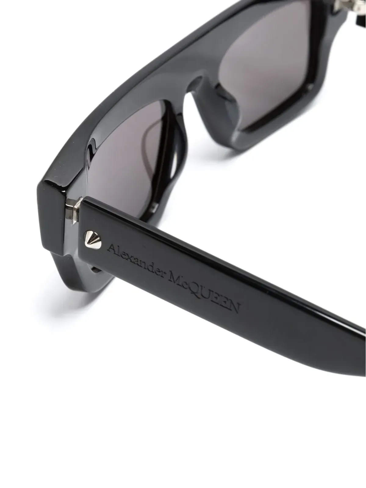 Alexander McQueen Eyewear 矩形フレームサングラス - 画像3