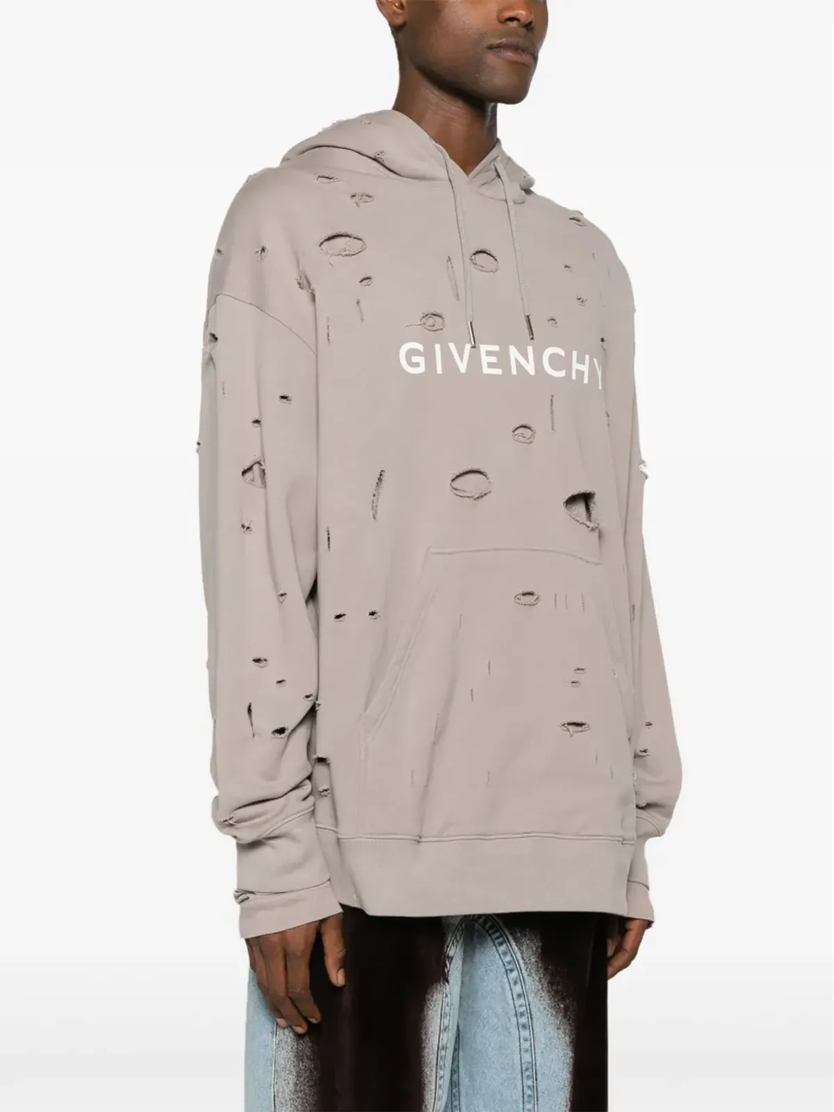 Givenchy ロゴプリント ダメージ加工 パーカー - 画像3