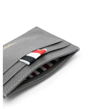 Thom Browne グログランタブ付きレザーカードホルダー - グレー - サムネイル3