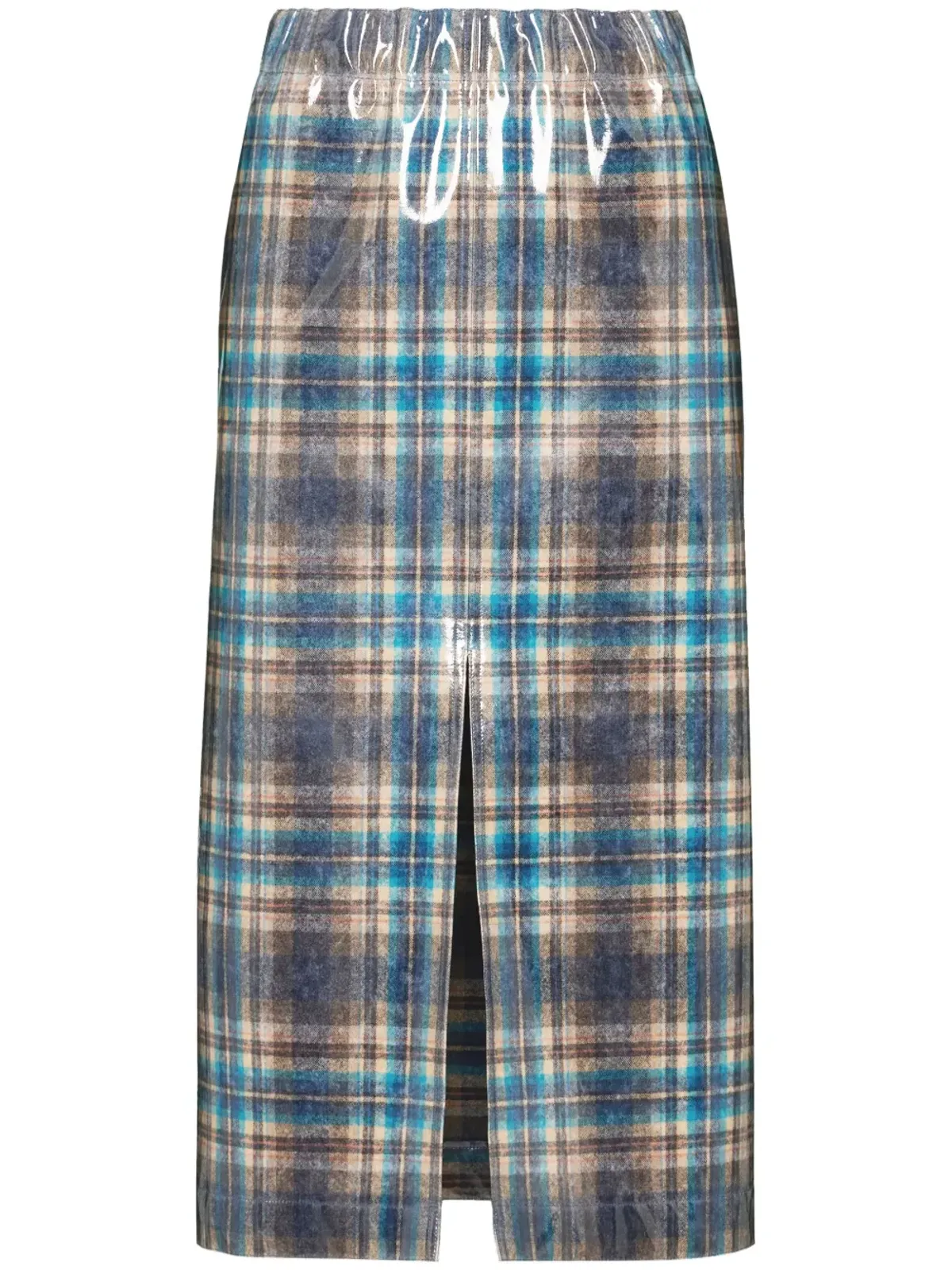 Maison Margiela x Pendleton チェック柄 ラッカー仕上げスカート - グリーン - 画像1
