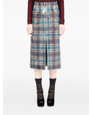 Maison Margiela x Pendleton チェック柄 ラッカー仕上げスカート - グリーン - サムネイル2