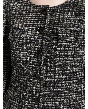 CHANEL ビンテージ シングルブレスト ツイード ジャケット - ブラック - サムネイル5