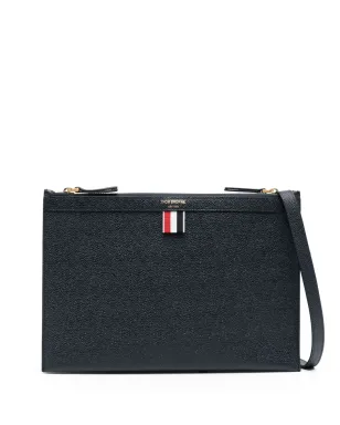 Thom Browne ロゴプリント レザー クロスボディバッグ - ブルー - サムネイル1