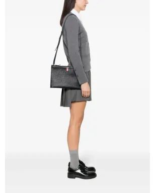 Thom Browne ロゴプリント レザー クロスボディバッグ - ブルー - サムネイル2