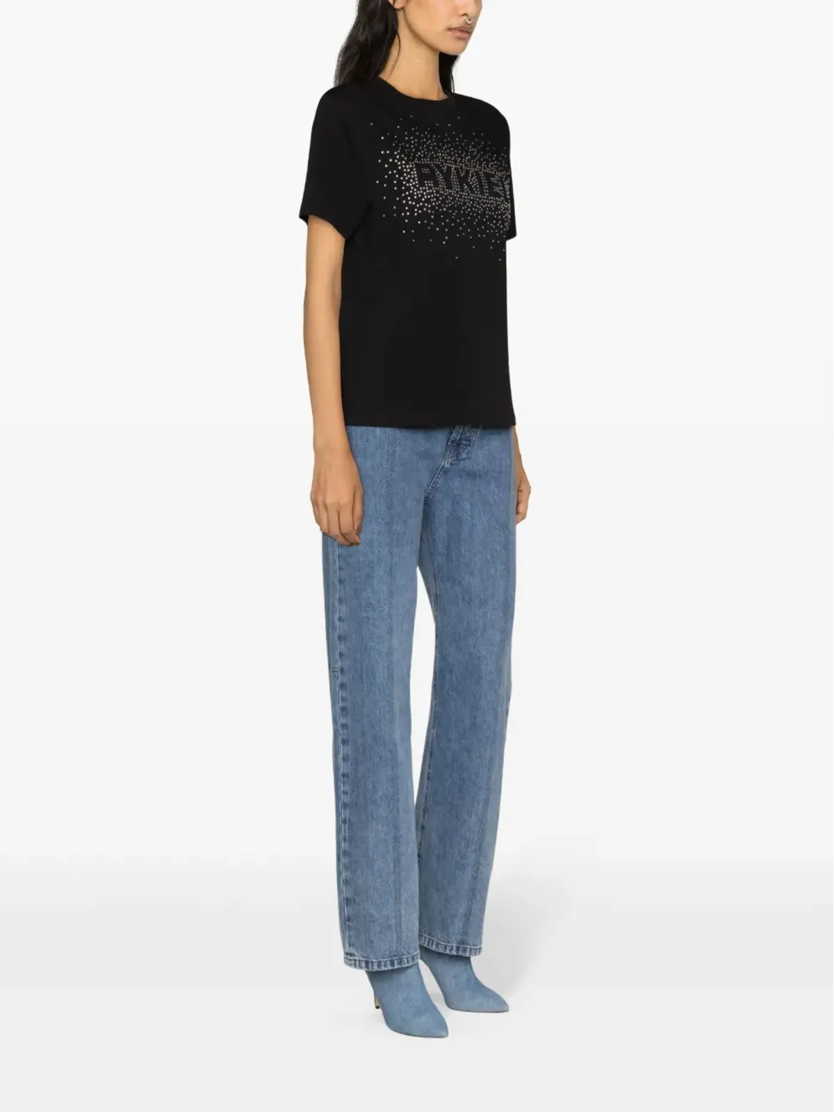 Sonia Rykiel ビーズロゴ入りコットンTシャツ - 画像3