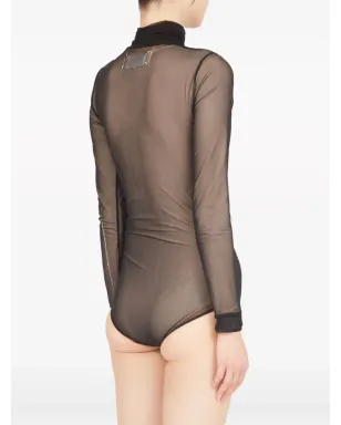 Maison Margiela フォーステッチ シアーボディスーツ - ブラック - サムネイル5