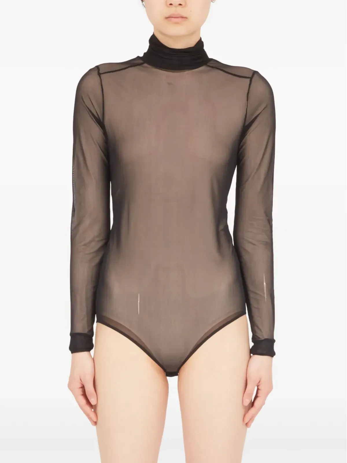 Maison Margiela フォーステッチ シアーボディスーツ - ブラック - 画像3