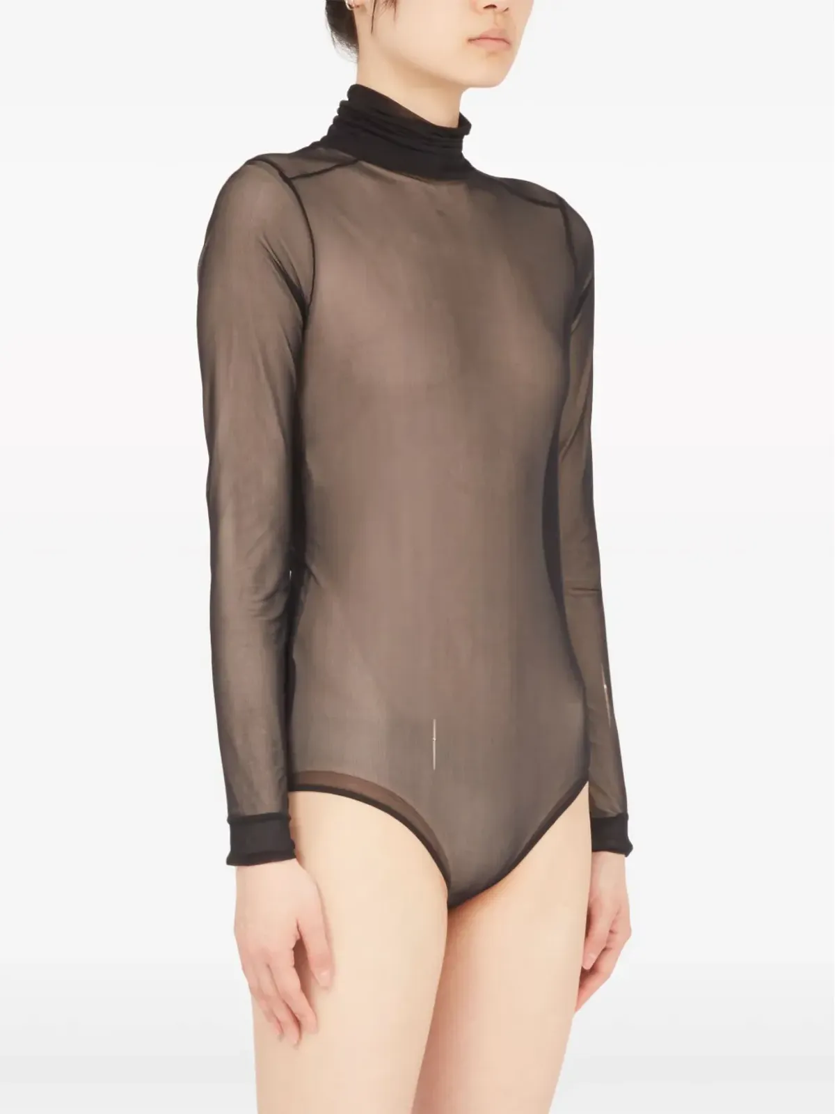 Maison Margiela フォーステッチ シアーボディスーツ - ブラック - 画像4