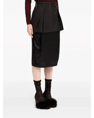 Maison Margiela ワークインプログレス レイヤードスカート ブラック - サムネイル3