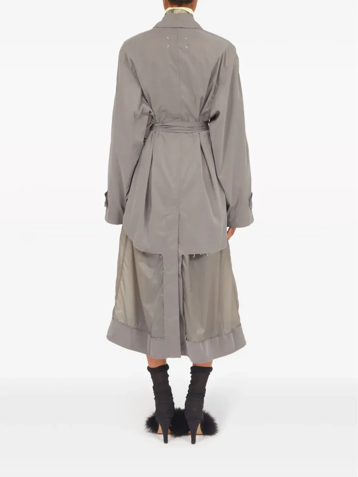 Maison Margiela デコルティケ リバーシブル トレンチコート グレー - 画像5