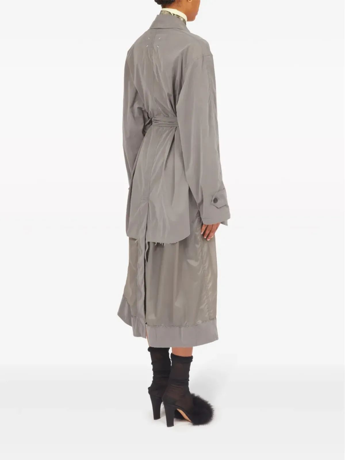Maison Margiela デコルティケ リバーシブル トレンチコート グレー - 画像4