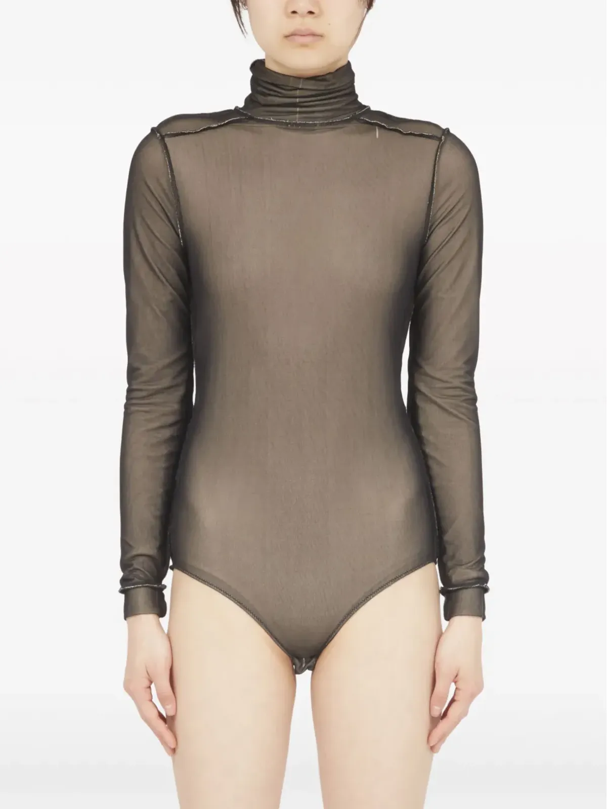 Maison Margiela シアー ロングスリーブ ジャージー ボディスーツ - 画像3