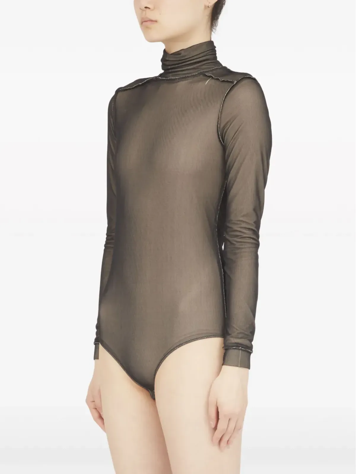 Maison Margiela シアー ロングスリーブ ジャージー ボディスーツ - 画像4