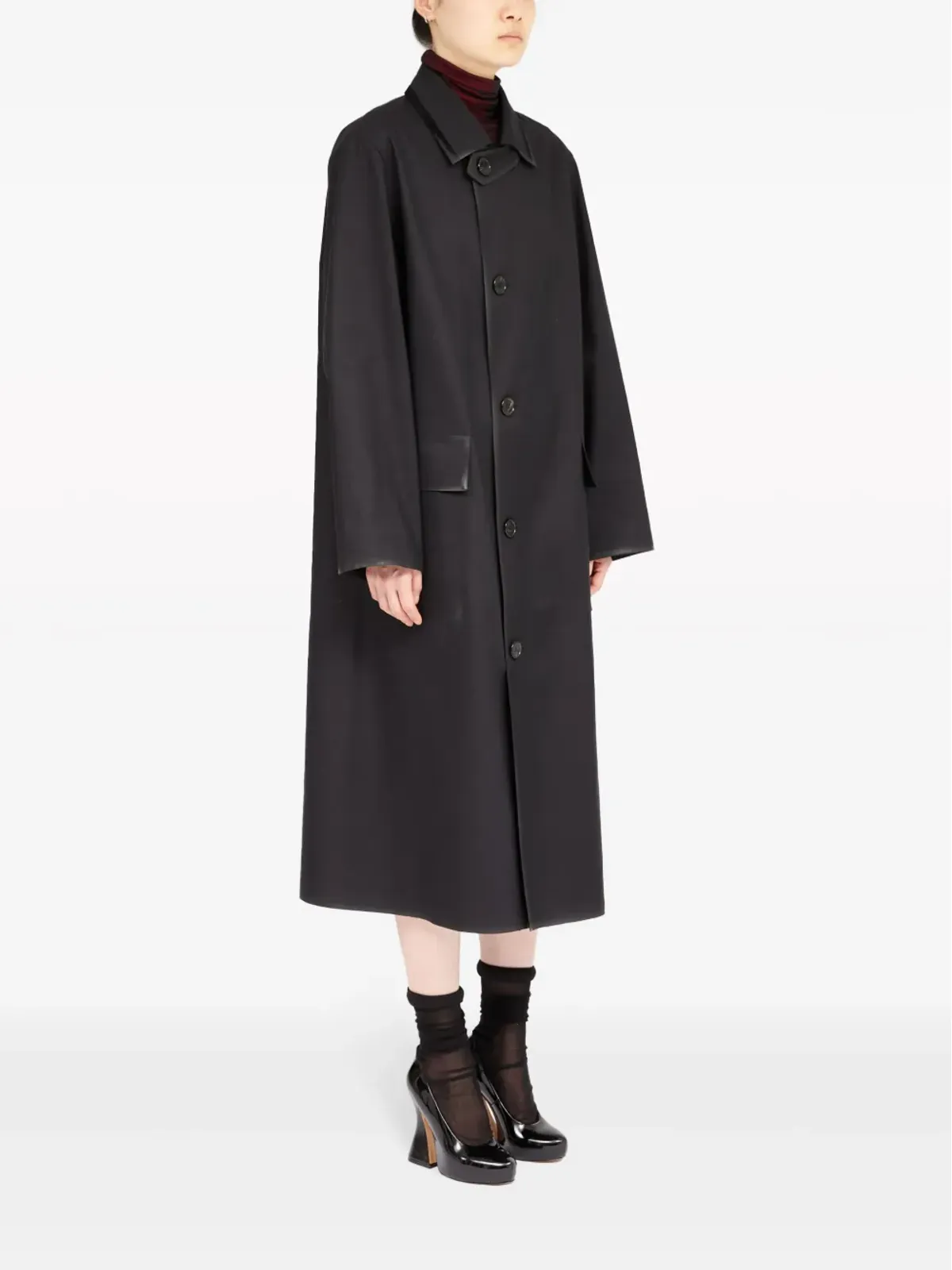 Maison Margiela コーティング加工のシングルブレストコート - ブラック - 画像3