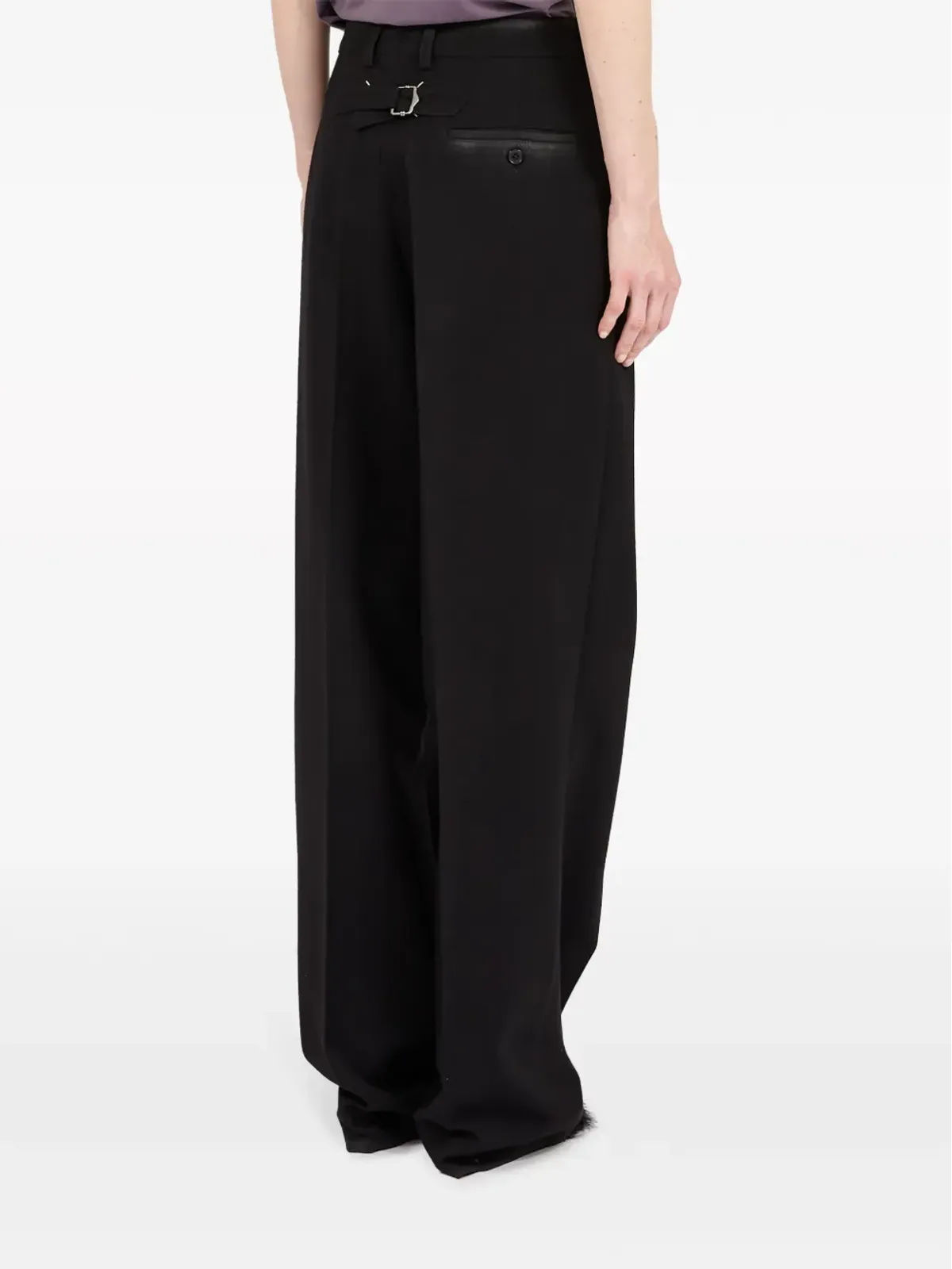 Maison Margiela ストレートレッグ ギャバジンウール パンツ ブラック - 画像5