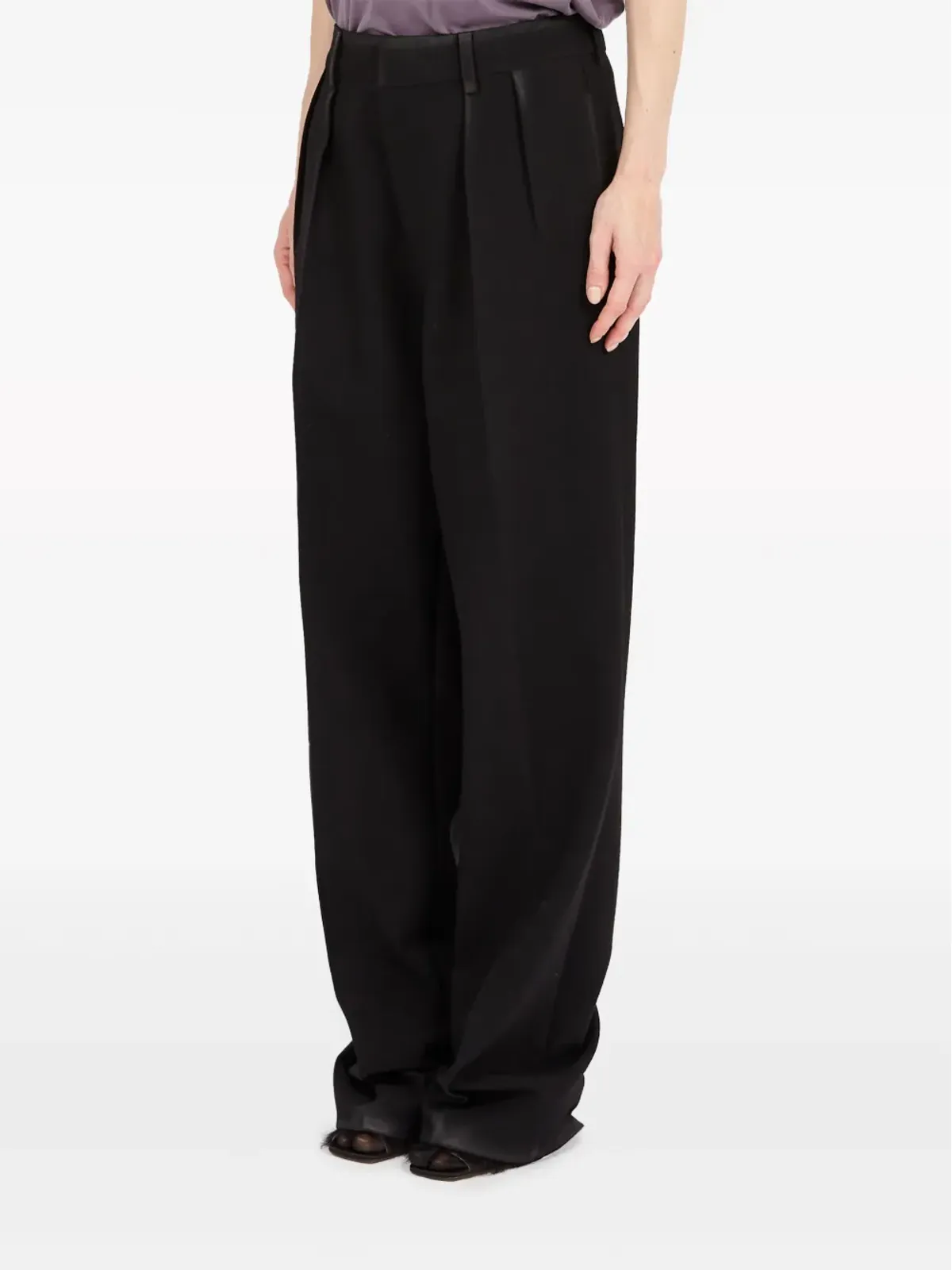 Maison Margiela ストレートレッグ ギャバジンウール パンツ ブラック - 画像4