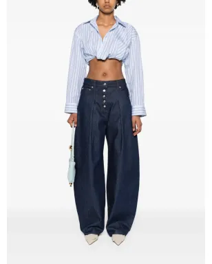 Jacquemus Le De-Nimes Ovalo ミッドライズ ワイドレッグジーンズ - ブルー - サムネイル2