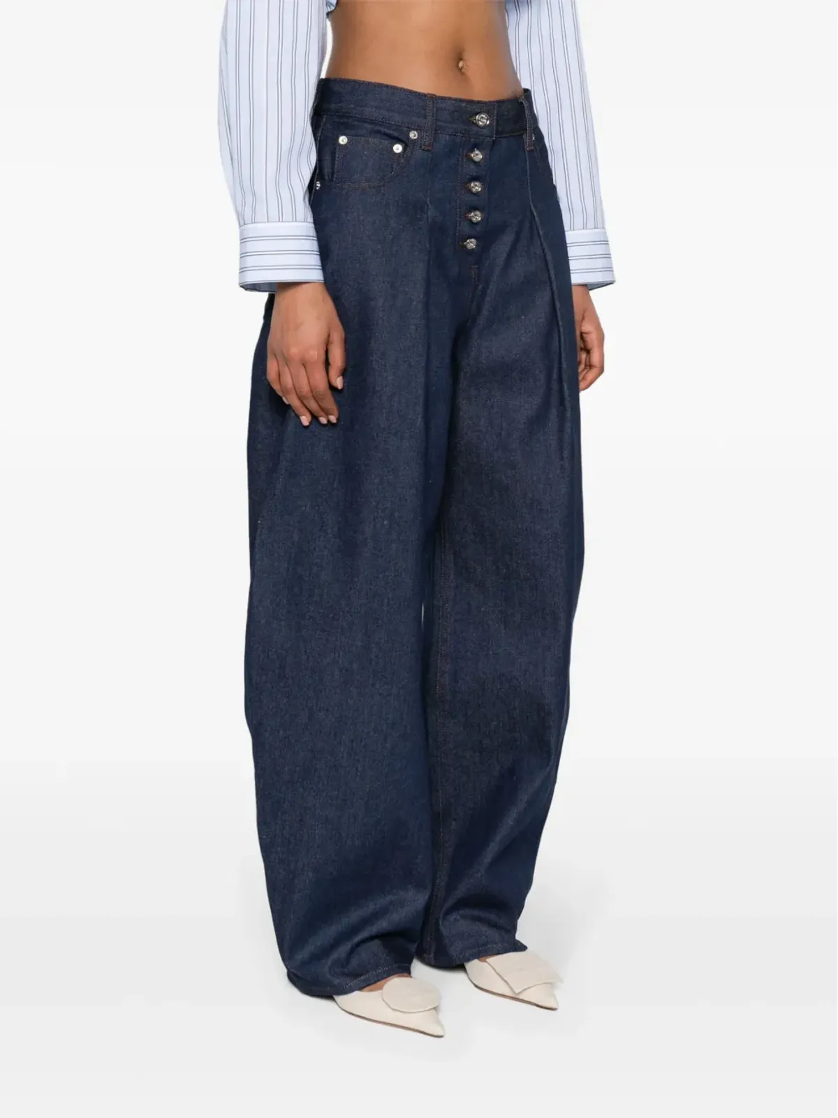 Jacquemus Le De-Nimes Ovalo ミッドライズ ワイドレッグジーンズ - ブルー - 画像3