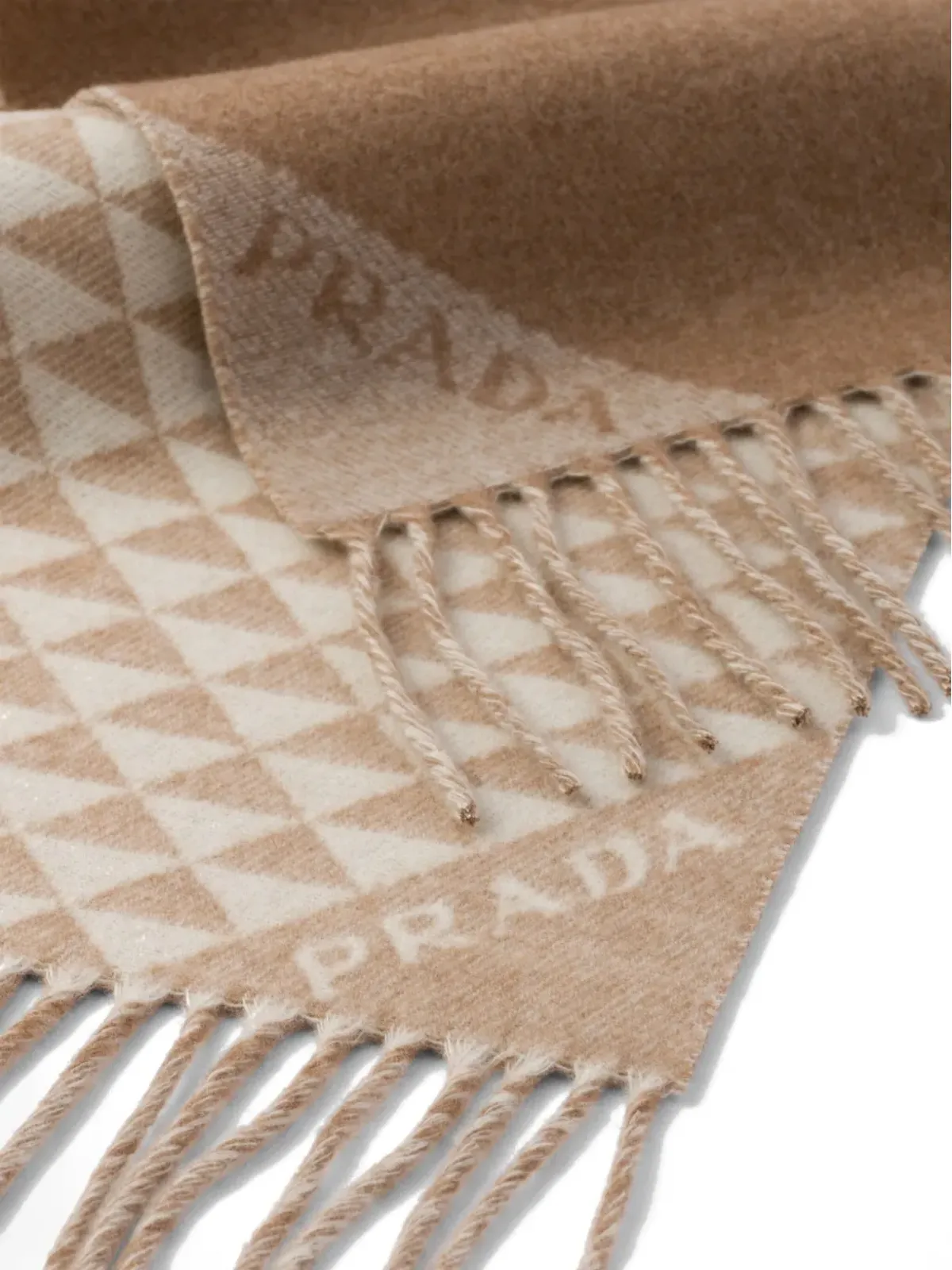 Prada シンボル リバーシブル ウール×カシミア スカーフ - 画像2