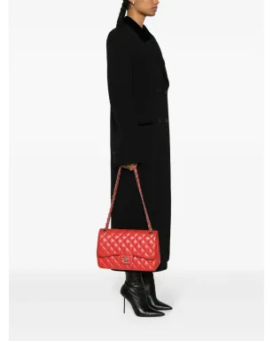 CHANEL ビンテージ 2013-2014 ダブルフラップ ジャンボ ショルダーバッグ - レッド - サムネイル2