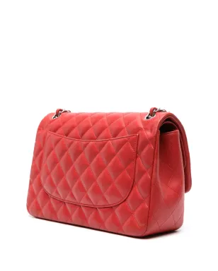 CHANEL ビンテージ 2013-2014 ダブルフラップ ジャンボ ショルダーバッグ - レッド - サムネイル3